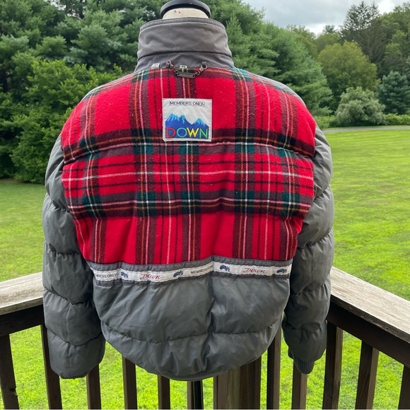 Members Only bomber jacket coat puffer winter down classic gray 80s vintage 40 - Picture 8 of 15